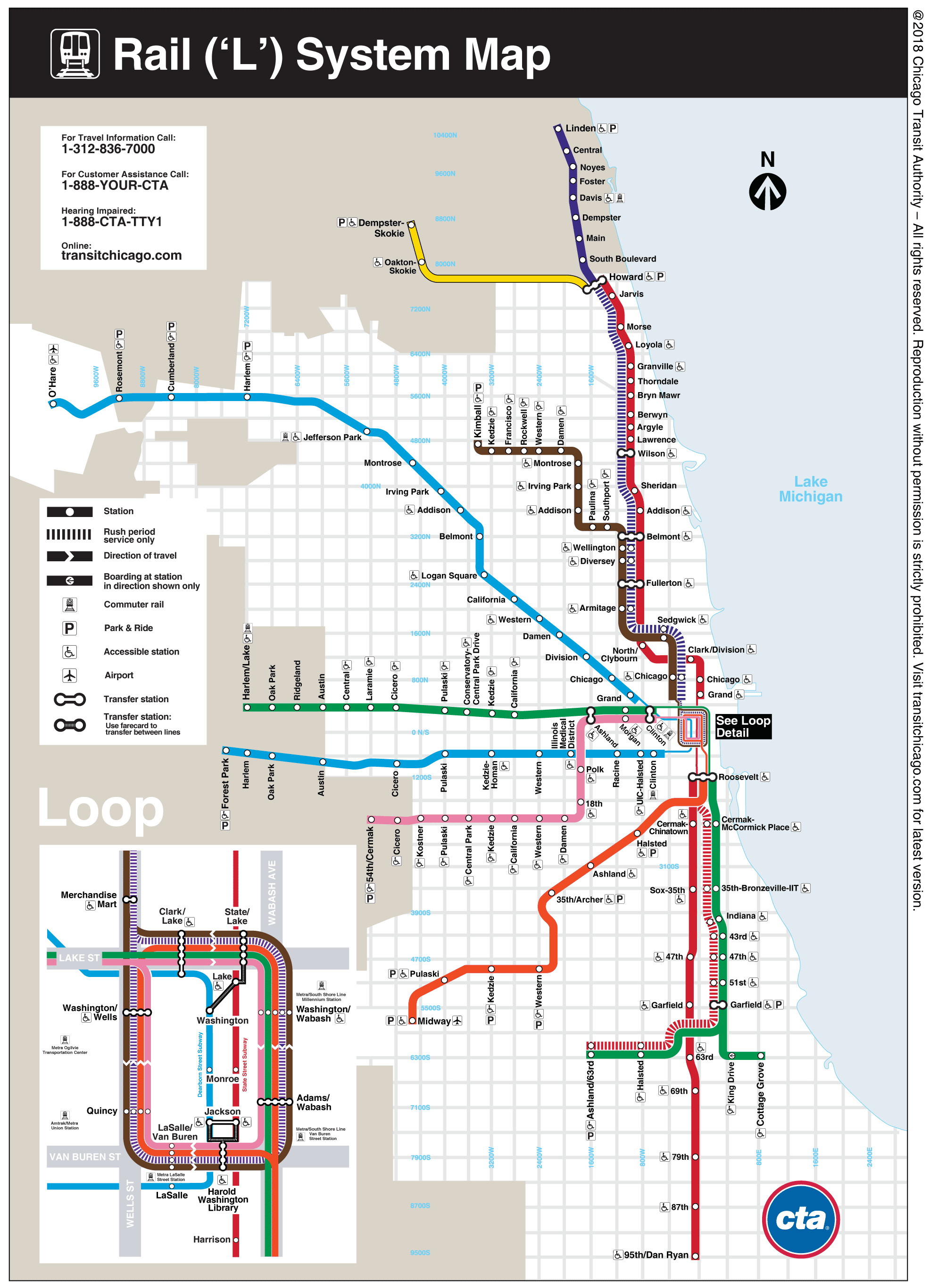 CTA L train map