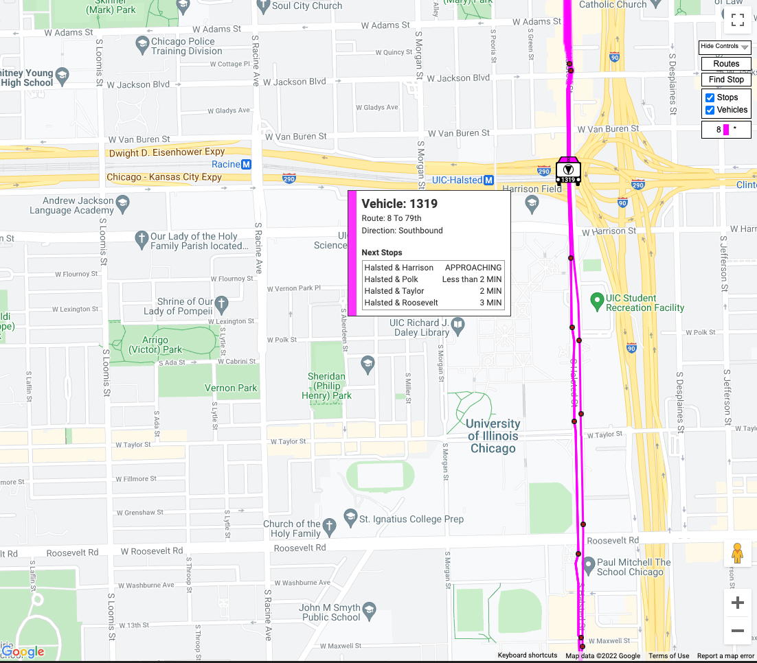 CTA Bus Tracker - Halsted