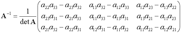 3x3 inverse matrix