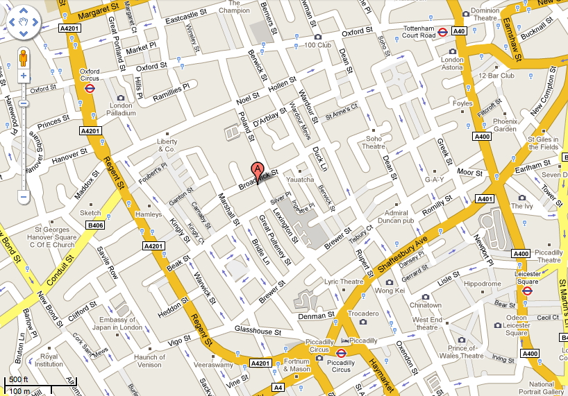 Google Maps
                image showing the Broad Street area today