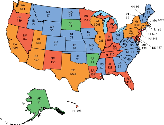 H1N1 in the US graphic