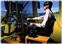 Driving a virtual Caterpillar
          loader in the NCSA CAVE