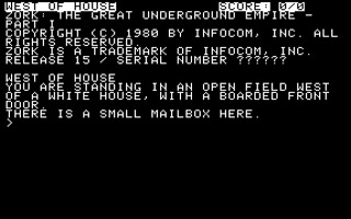 Screenshot from Zork