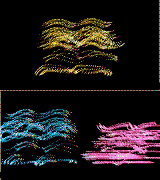 Two frames from an animation of the motion data used to build the Approach Installation.