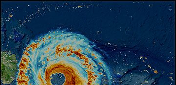Simulated cloud cover during Hurricane Maria