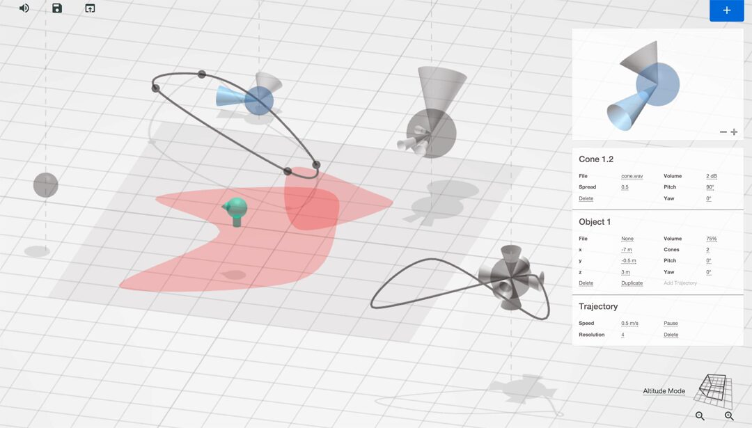 Designing and Controlling Virtual Sonic Environments Using a Browser-based 3DUI