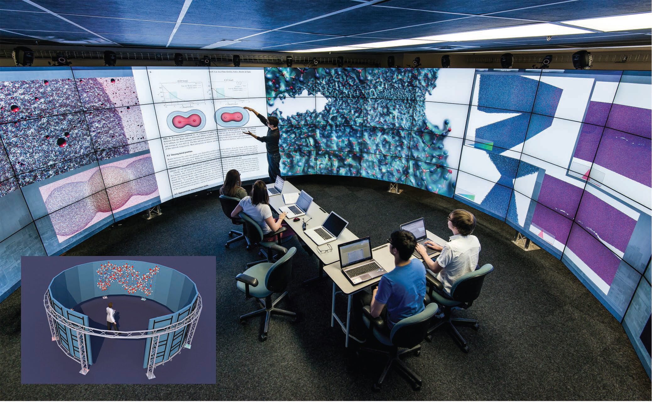 Visualizing Large, Heterogeneous Data in Hybrid-Reality Environments