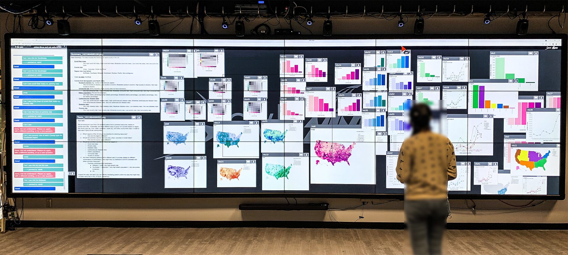 PhD Dissertation Announcement: Multi-view, multi-modal speech and mid-air gesture interaction for data exploration in large display environments