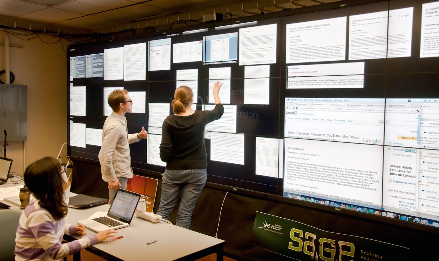 Collaborative Interaction And Display Space Organization In Large High-Resolution Environments
