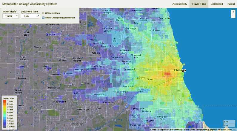 Understanding Transportation Accessibility of Metropolitan Chicago Through Interactive Visualization