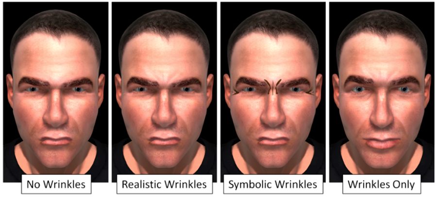 Anger expression using 4 wrinkle modes in [Courgeon &rsquo;09]