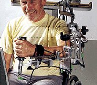 RIC patient using robot in rehabilitation therapy after hemispheric stroke
