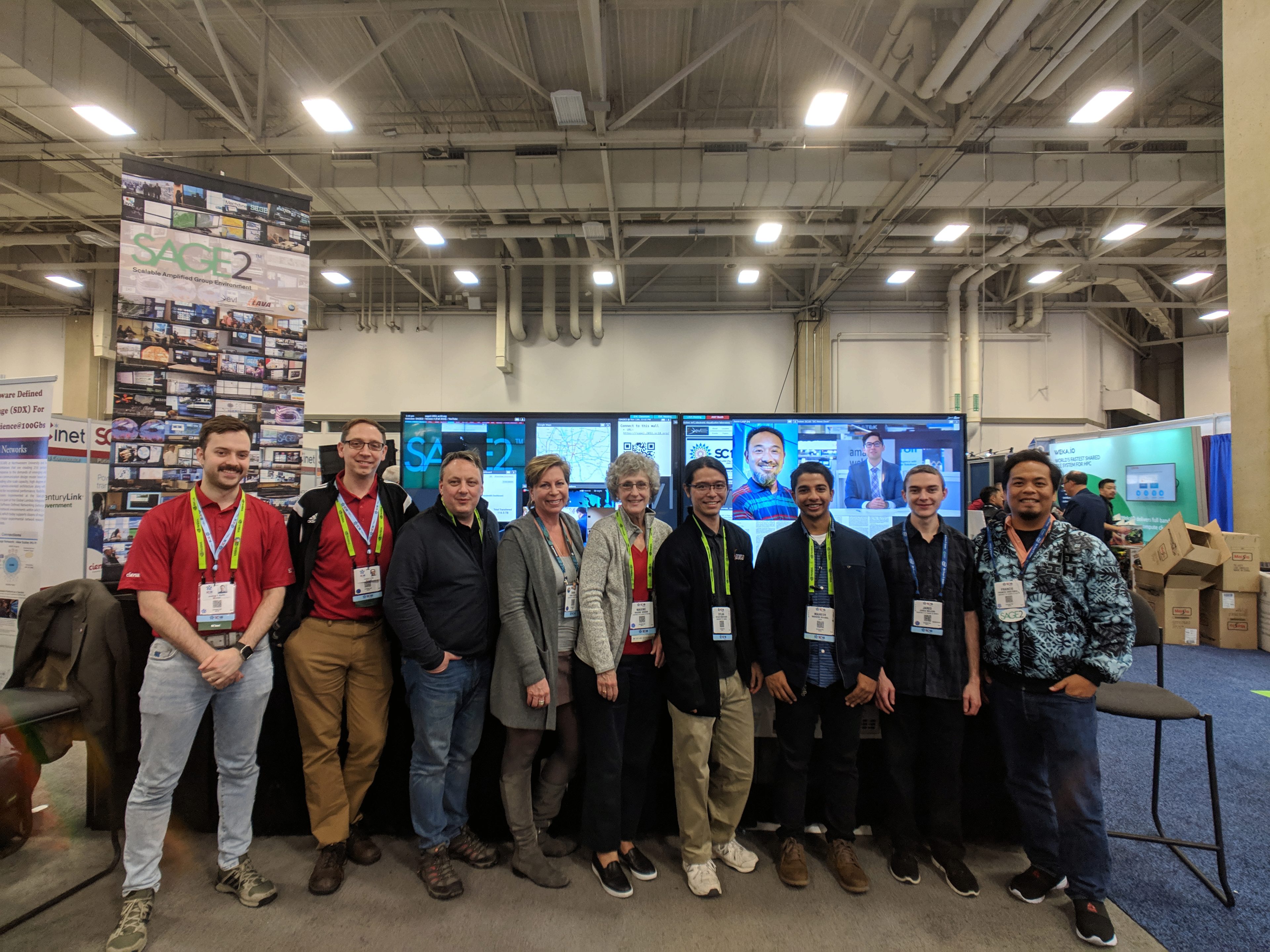 Members of the SAGE2&trade; Team who attended the IEEE/ACM SC18 conference.
