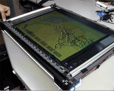 30-inch multi-touch table. The display bottom LED array is raised so show large LED&rsquo;s.
